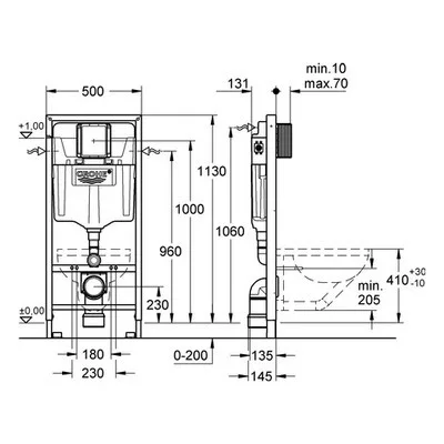 Grohe Rapid SL fali WC tartály beépíthető 1130 mm GR-38528001