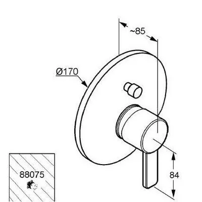 Kludi Zenta süllyesztett kádtöltő csaptelep látható rész króm (386670575)