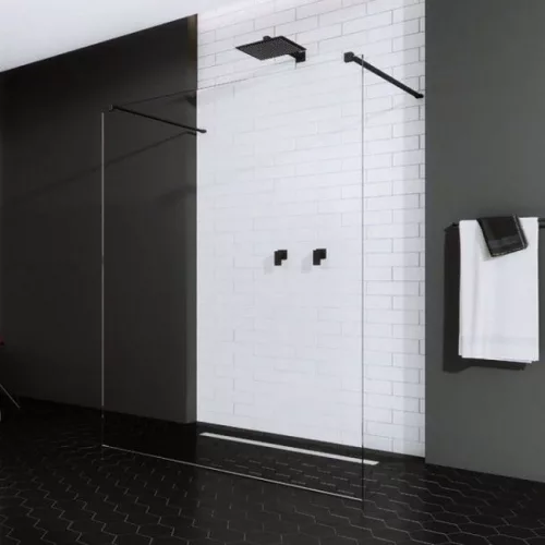 RADAWAY MODO NEW Black I 120 Walk-in zuhanyfal fekete profil 388124-54-01 rajz