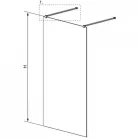 RADAWAY MODO NEW Black I 120 Walk-in zuhanyfal fekete profil 388124-54-01