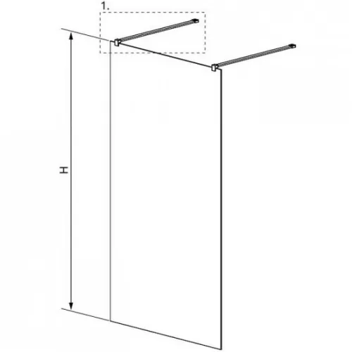 RADAWAY MODO NEW Black I 120 Walk-in zuhanyfal fekete profil 388124-54-01
