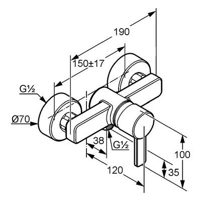 Kludi Zenta egykaros zuhany csaptelep króm (388700575)