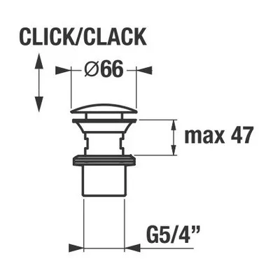 Jika Cubito Pure és Mio mosdó lefolyószelep ClickClack króm (3917100040001)