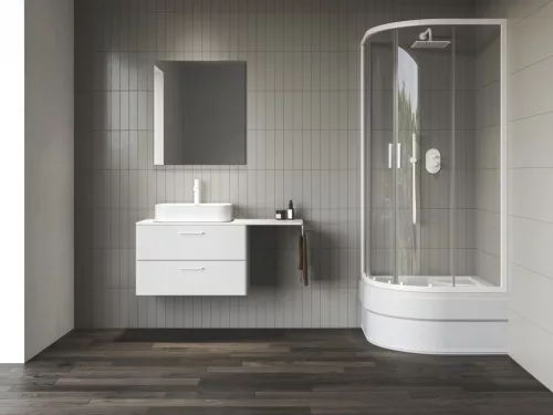 Ravak Blix II NBLCP4 Sabina 80x80 zuhanykabin matt fehér+transparent