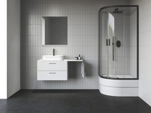 Ravak Blix II NBLCP4 Sabina 90x90 zuhanykabin fekete+transparent