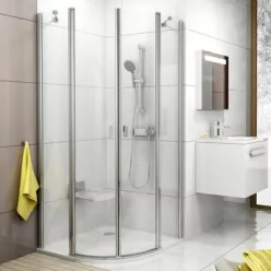   Ravak Chrome CSKK4 80 íves zuhanykabin krómhatású profil transparent üveg (3Q140C00Z1)