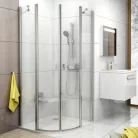 Ravak Chrome CSKK4 80 íves zuhanykabin szatén profil transparent üveg (3Q140U00Z1)