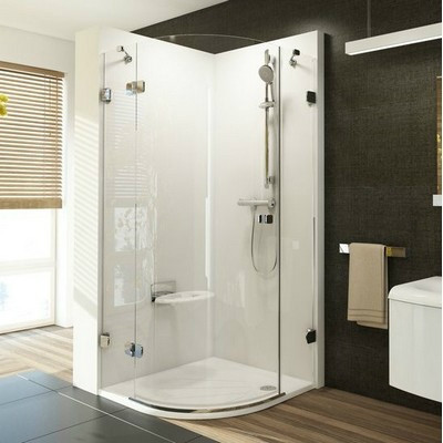 Ravak Brilliant BSKK3 90 háromrészes íves zuhanykabin króm profil transparent üveg bal (3UL77A00Y1)