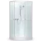 Roltechnik SIMPLE íves zuhanybox 80 transparent üveg fehér profil 4000248 rajza