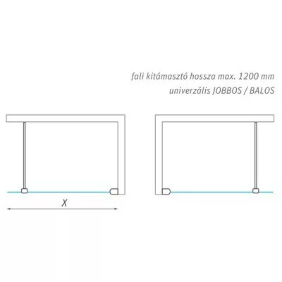 Roltechnik Walk Pro 800 zuhanyfal brillant profil tarnsparent üveg (4000683)
