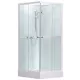 Roltechnik SIMPLE SQUARE szögletes zuhanybox 80 transparent üveg fehér profil 4000692 rajza