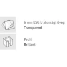 Roltechnik OBR2 80 íves zuhanykabin brillant profil transparent üveg (4000701)