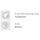 Roltechnik OBZD2 1400 kétrészes zuhanyajtó brillant profil transparent üveg (4000714)