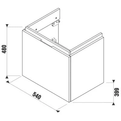 Jika Cubito Pure alsószekrény 55 cm lenyitható fehér (40J4223015001)