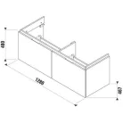 Jika Cubito Pure dupla alsószekrény 130 cm lenyitható fino (40J4274015191)