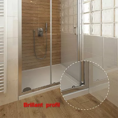 Roltechnik LLBD 1000 zuhanyfal brillant profil transparent betét (412-1000000-00-02)