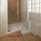 Roltechnik LLBD 700 zuhanyfal fehér profil transparent betét (412-7000000-04-02-)