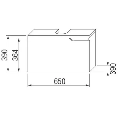 Jika Mio alsószekrény 50, 55, 60, 65 cm 1 fiókkal galérral fehér dió (4341111715061)