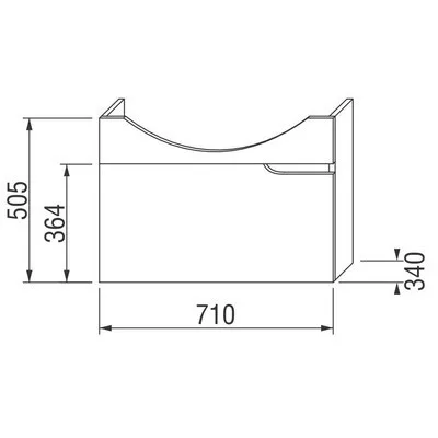 Jika Mio alsószekrény 75 cm 1 fiókkal fehér dió (4341311715061)