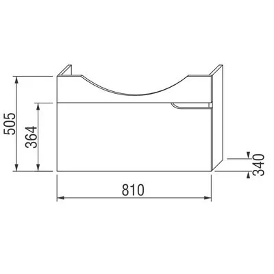 Jika Mio alsószekrény 81 cm 1 fiókkal fehér dió (4341411715061)
