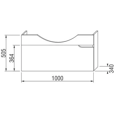 Jika Mio alsószekrény 100 cm 1 fiókkal fehér dió (4341511715061)