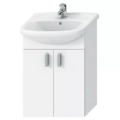 Jika Lyra pack fürdőszobaszekrény 53 cm mosdóval komplett 2 ajtóval fehér fehér (4519514323001)