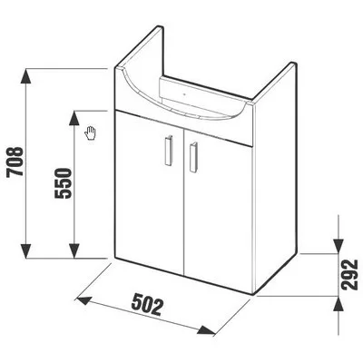 Jika Lyra pack fürdőszobaszekrény 53 cm mosdóval komplett 2 ajtóval fehér fehér (4519514323001)
