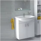 Jika Lyra pack fürdőszobaszekrény 53 cm mosdóval komplett 2 ajtóval fehér fehér (4519514323001)