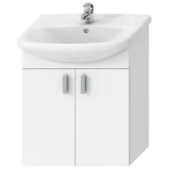  Jika Lyra pack fürdőszobaszekrény 65 cm mosdóval komplett 2 ajtóval fehér fehér (4519614323001)