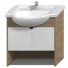 Jika Lyra Plus alsószekrény 70 cm 2 ajtóval rakodó ráccsal fehér dió (4528410385471)