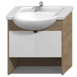   Jika Lyra Plus alsószekrény 70 cm 2 ajtóval rakodó ráccsal fehér dió (4528410385471)