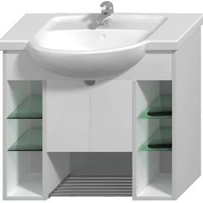 Jika Lyra Plus alsószekrény 80 cm 2 ajtóval polcokkal fehér fehér (4528510385461)