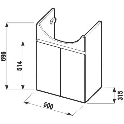 Jika Lyra alsószekrény 50 cm 2 ajtóval fehér tölgy (4531110383261)