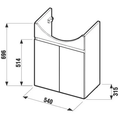 Jika Lyra alsószekrény 54 cm 2 ajtóval fehér cseresznye (4531210383131)