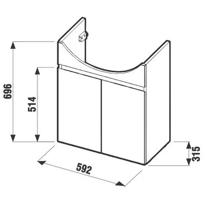 Jika Lyra alsószekrény 60 cm 2 ajtóval fehér fehér cseresznye (4531310383131)