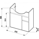 Jika Lyra alsószekrény 67 cm 2 ajtóval 1 fiókkal fehér cseresznye (4531420383131)