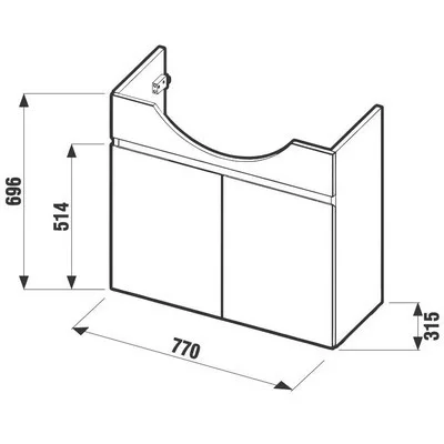 Jika Lyra alsószekrény 77 cm 2 ajtóval fehér tölgy (4531510383261)