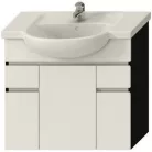 Jika Lyra alsószekrény 77 cm 3 ajtóval 2 fiókkal fehér tölgy (4531520383261)