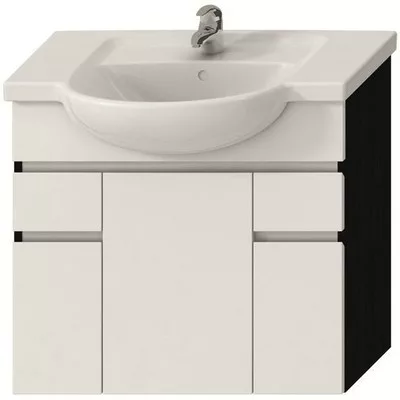 Jika Lyra alsószekrény 77 cm 3 ajtóval 2 fiókkal fehér tölgy (4531520383261)