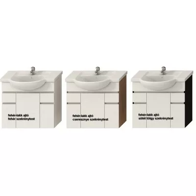 Jika Lyra alsószekrény 77 cm 3 ajtóval 2 fiókkal fehér tölgy (4531520383261)