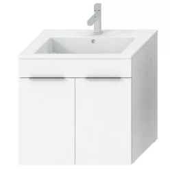   Jika Cube fürdőszobaszekrény mosdóval komplett 65 cm 2 ajtós fehér (4536011763001)