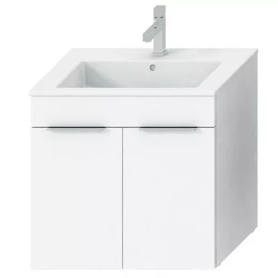 Jika Cube fürdőszobaszekrény mosdóval komplett 65 cm 2 ajtós fehér (4536011763001)