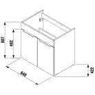 Jika Cube fürdőszobaszekrény mosdóval komplett 65 cm 2 ajtós fehér (4536011763001)