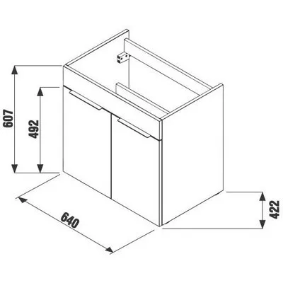 Jika Cube fürdőszobaszekrény mosdóval komplett 65 cm 2 ajtós fehér (4536011763001)