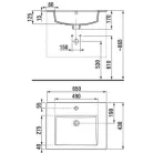 Jika Cube fürdőszobaszekrény mosdóval komplett 65 cm 2 ajtós fehér (4536011763001)