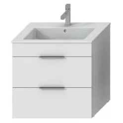   Jika Cube fürdőszobaszekrény mosdóval komplett 65 cm 2 fiókos fehér (4536021763001)