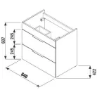Jika Cube fürdőszobaszekrény mosdóval komplett 65 cm 2 fiókos fehér (4536021763001)