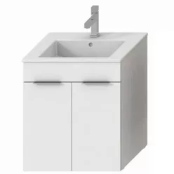   Jika Cube fürdőszobaszekrény mosdóval komplett 55 cm 2 ajtós fehér (4536111763001)