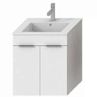Jika Cube fürdőszobaszekrény mosdóval komplett 55 cm 2 ajtós fehér (4536111763001)