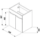Jika Cube fürdőszobaszekrény mosdóval komplett 55 cm 2 ajtós fehér (4536111763001)